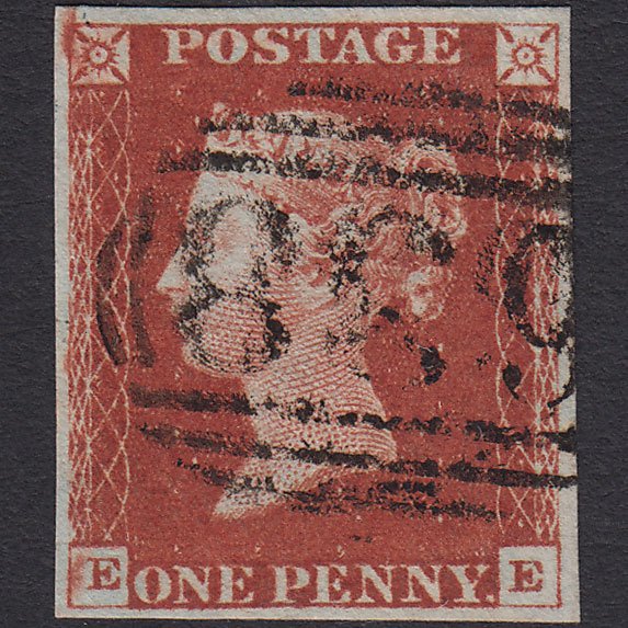 GB QV 1841 1d Deep Red-brown (Plate 60) SG10-B1(4) EE VFU 4M Retford 638