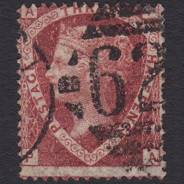 GB QV 1870 1 1/2d Lake-red (Plate 3) SG52-G6 PA FU Belfast 62
