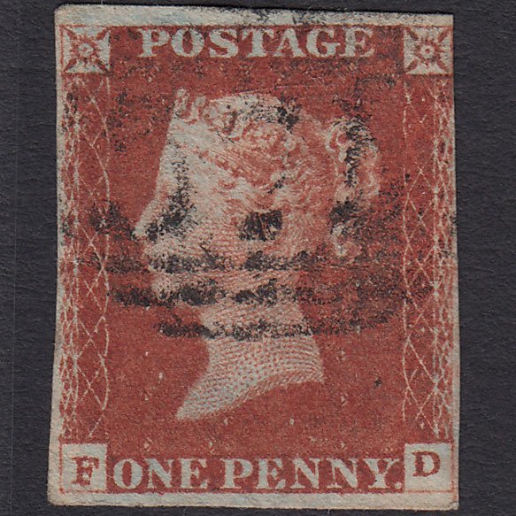 GB QV 1841 1d Red-brown (Plate 63) SG8-B1(1) FD GU nr 4 Margins Norwich 575