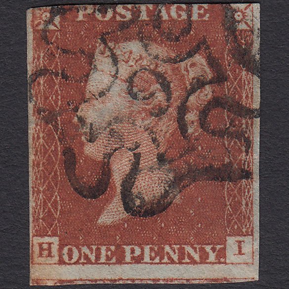GB QV 1841 1d Red-brown (Plate 38) SG8-B1(1) HI FU 3 Margins No.9 in MX