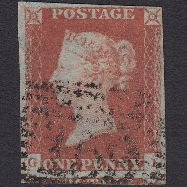 GB QV 1841 1d Red-brown (Plate 82) SG8-B1(1) GI FU 4 Margins Glasgow 159