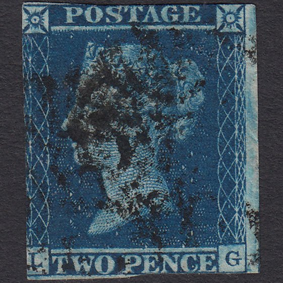 GB QV 1841 2d Deep Full Blue (Plate 3) SG15-E1(3) LG GU