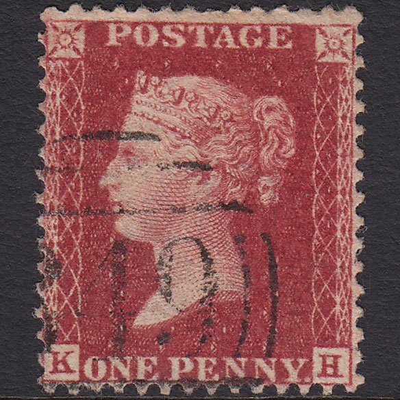 GB QV 1857 1d Deep Rose-red (Plate 58) SG41-C10(4) KH FU Leicester 449