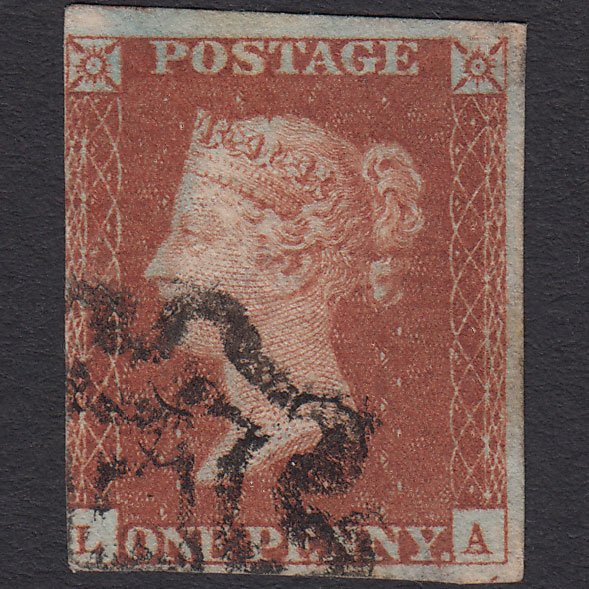 GB QV 1841 1d Red-brown (Plate 27) SG8-B1(1) LA GU 3 Margins Norwich MX