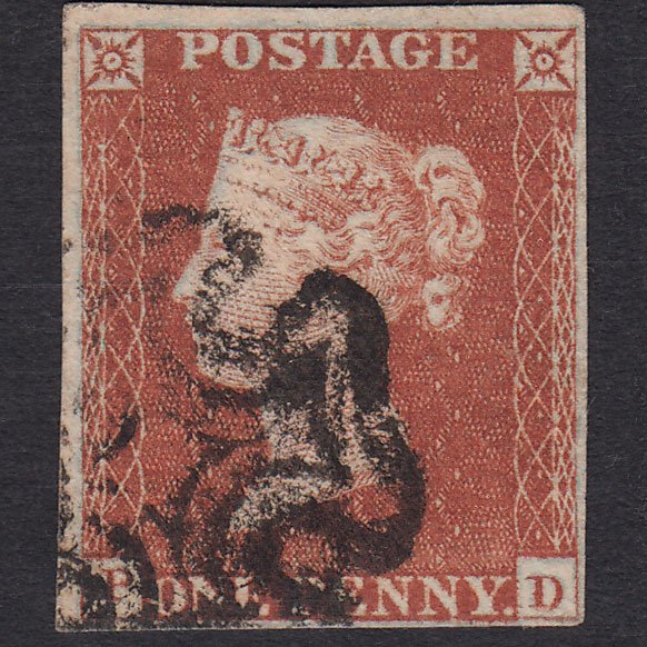 GB QV 1841 1d Red-brown (Plate 33) SG8-B1(1) Ivory Head PD FU 4 Margins MX
