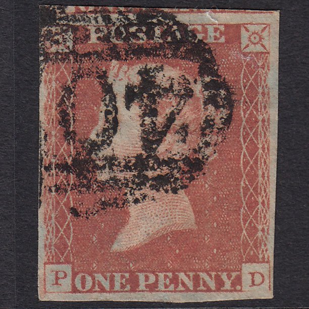 GB QV 1841 1d Red-brown (Plate 77) SG8-B1(1) PD GU 4 Margins