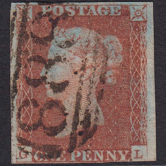 GB QV 1841 1d Pl 63 SG8-B1(1) GL GU Missing Imprimatur 3M Winchester 888