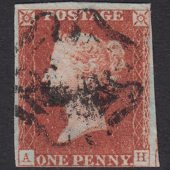 GB QV 1841 1d Pl 20 SG8-B1(1) Const Var AH FU Missing Imprimatur Nr 4M MX