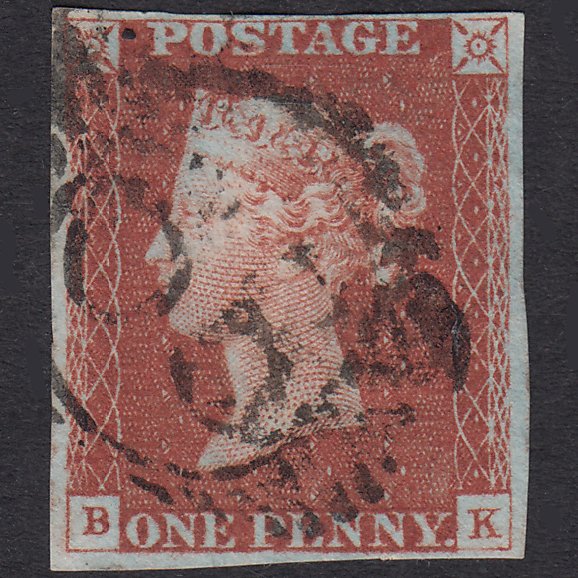 GB QV 1841 1d Red-Brown Plate 60 SG8-B1(1) BK FU 4 Margins London D&S 65