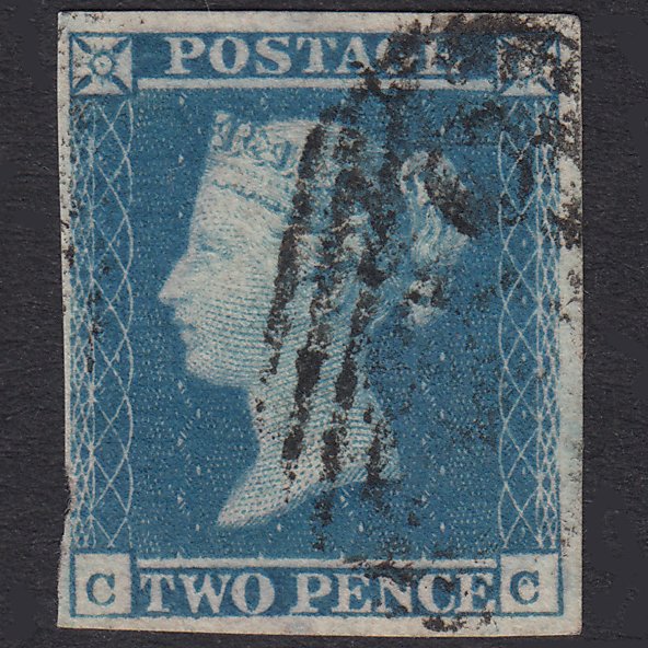 GB QV 1841 2d Violet-Blue Plate 4 SG15AA-E1(4) CC FU Nr 4 Margins ES16