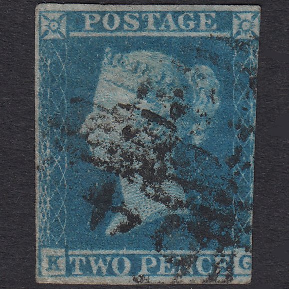 GB QV 1841 2d Blue Plate 4 SG14-E1(2) KG GU 3 Margins