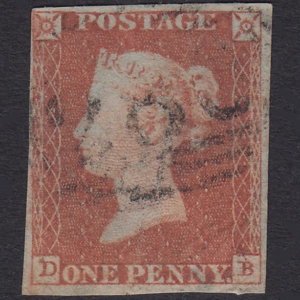 GB QV 1841 1d Red-Brown Plate 77 SG8-B1(1) DB GU 4 Margins Epsom 280