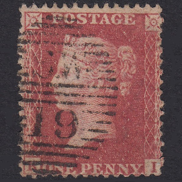 GB QV 1857 1d Rose-Red Plate 60 SG40-C10(1) KI FU London D&S Sw19