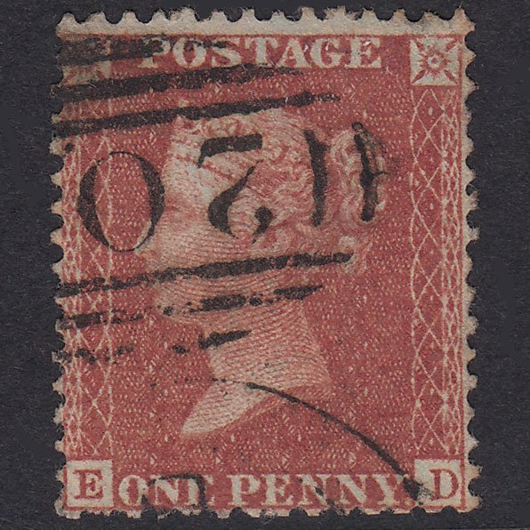 GB QV 1856 1d Red-Brown Plate 29 SG29-C8(1) ED FU Cirencester 204