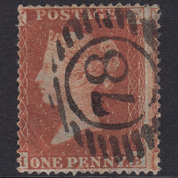 GB QV 1854 1d Red-Brown Plate 190 SG17-C1(1) HB GU London D&S 78 Misperf
