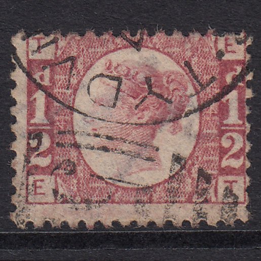 GB QV 1870 1/2d Rose-Red Plate 4 SG48-G4 ET FU Myrthyr Tydfil 523