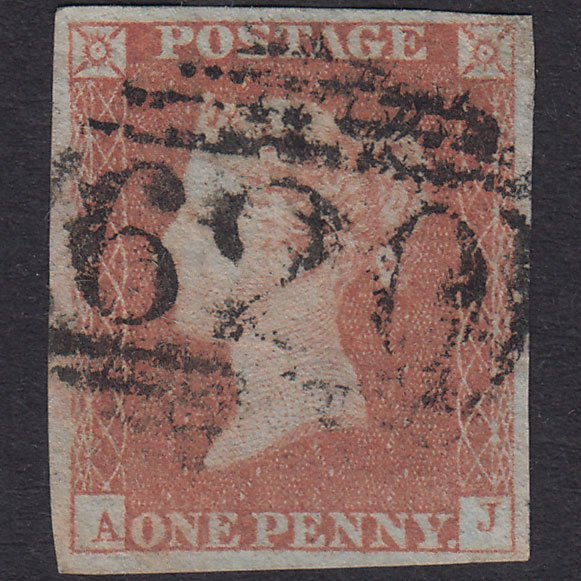 GB QV 1841 1d Plate 95 SG8-B1(1) AJ GU Missing Imprimatur 4M Plymouth 620