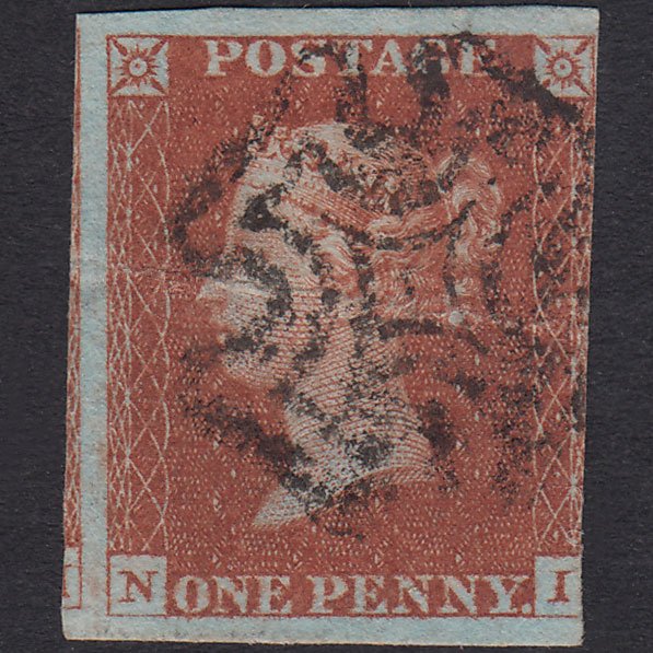 GB QV 1841 1d Red-Brown Plate 28 SG8-B1(1) NI PU 3 Margins Maltese Cross