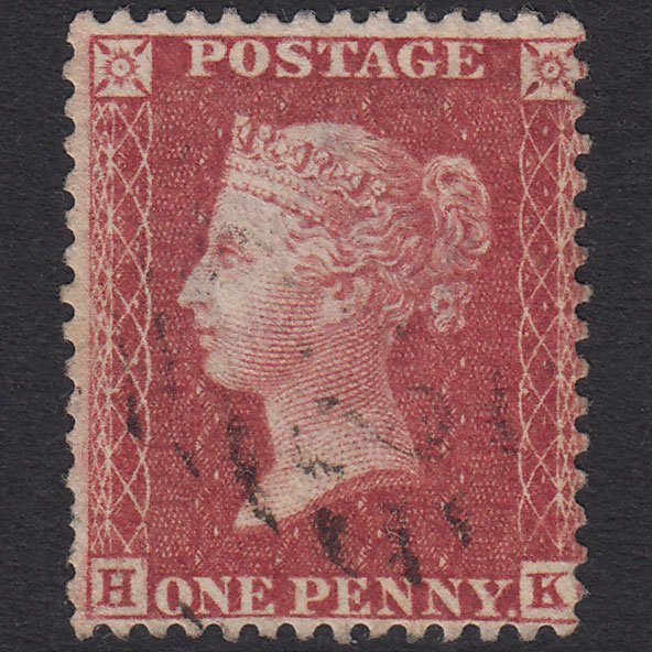 GB QV 1857 1d Plate 37 SG40-C10(1) Constant Variety HK FU Light Cancel