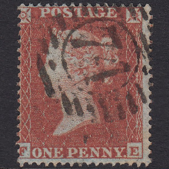 GB QV 1854 1d Red-Brown Plate R6 SG17-C1(1) FE FU London D&S 74