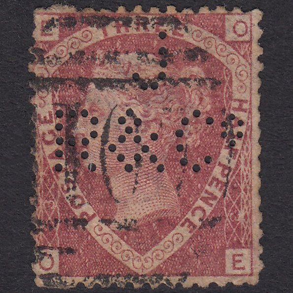 GB QV 1870 1 1/2d Plate 3 SG51-G6 OE GU J R &Co Perfin Blind Perfs