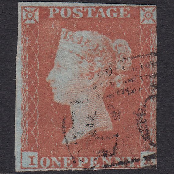 GB QV 1841 1d Red-Brown Plate 92 SG8-B1(1) IE FU 3 Margins