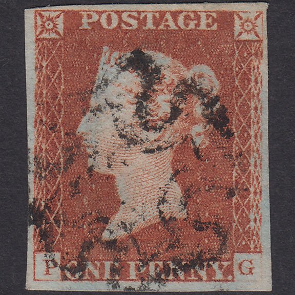 GB QV 1841 1d Red-Brown Plate 23 SG8-B1(1) PG FU Missing Imprimatur 4M MX