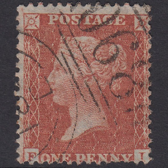 GB QV 1855 1d Red-Brown Plate 12 SGC6(1) FI GU Windsor 890