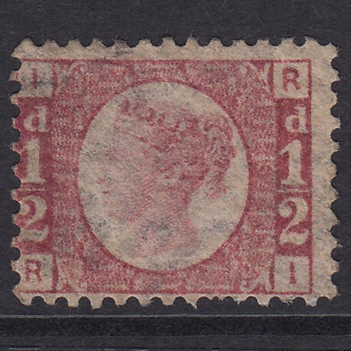 GB QV 1870 1/2d Rose-Red Plate 6 SG48-G4 RI FU Light Cancel