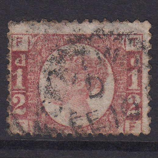 GB QV 1870 1/2d Rose-Red Plate 14 SG48-G4 TF GU