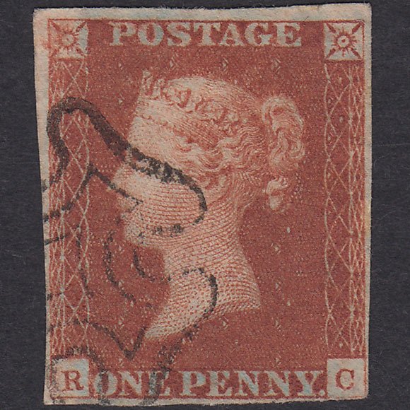 GB QV 1841 1d Red-Brown Plate 32 SG8-B1(1) RC FU Nr 4M Maltese Cross