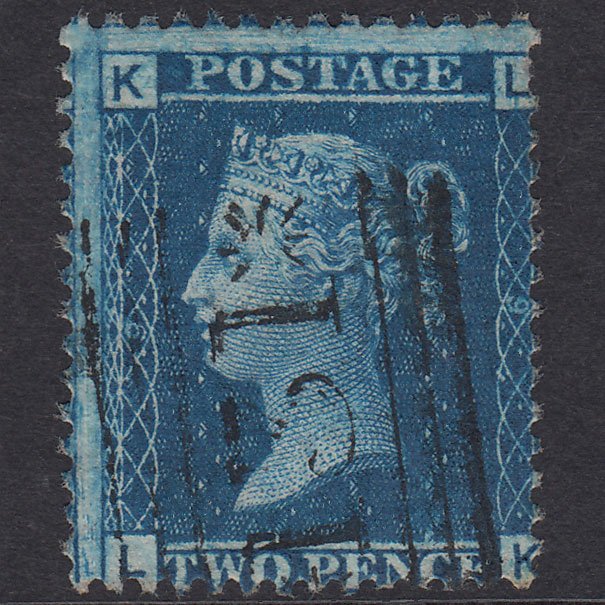 GB QV 1858 2d Blue Plate 9 SG45-G2 LK FU Edinburgh 131