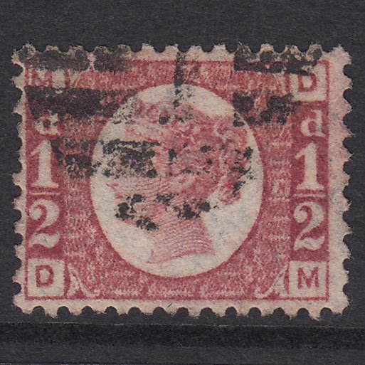 GB QV 1870 1/2d Rose-Red Plate 13 SG48-G4 DM GU