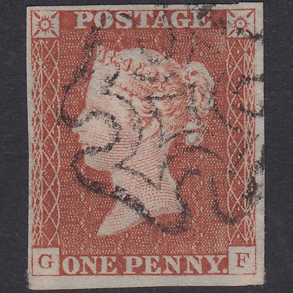 GB QV 1841 1d Red-Brown Plate 28 SG8-B1(1) GF VFU 4 Margins Maltese Cross