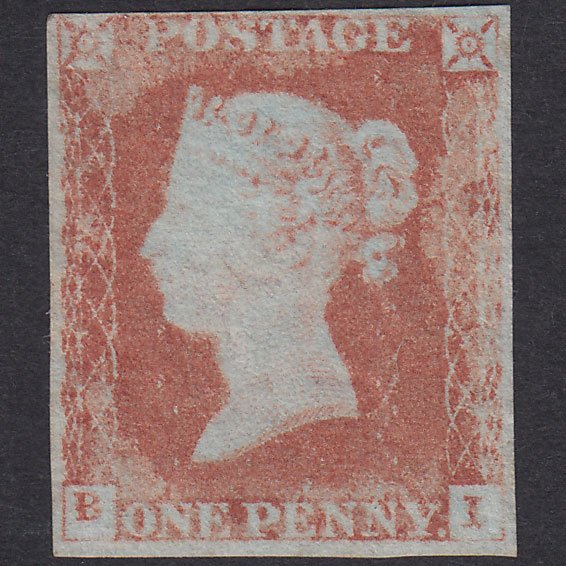 GB QV 1841 1d Red-Brown Plate 69 SG8-B1(1) BI POOR UNUSED 4 Margins