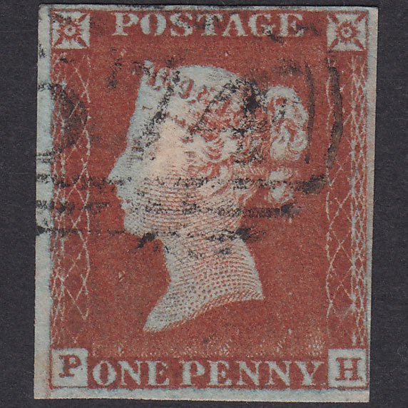 GB QV 1841 1d Red-Brown Plate 49 SG8-B1(1) PH FU 4 Margins Northwich 574