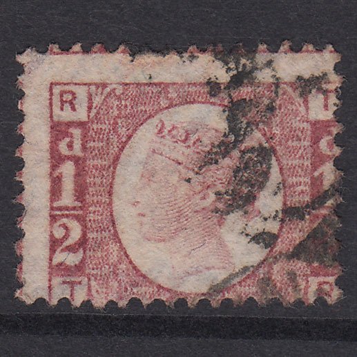 GB QV 1870 1/2d Rose-Red Plate 11 SG48-G4 TR FU Misperf