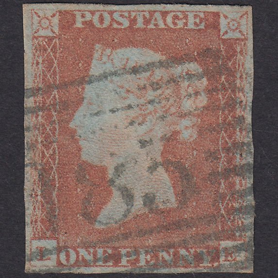 GB QV 1841 1d Red-Brown Plate 72 SG8-B1(1) LE GU 4 Margins Invergordon 185