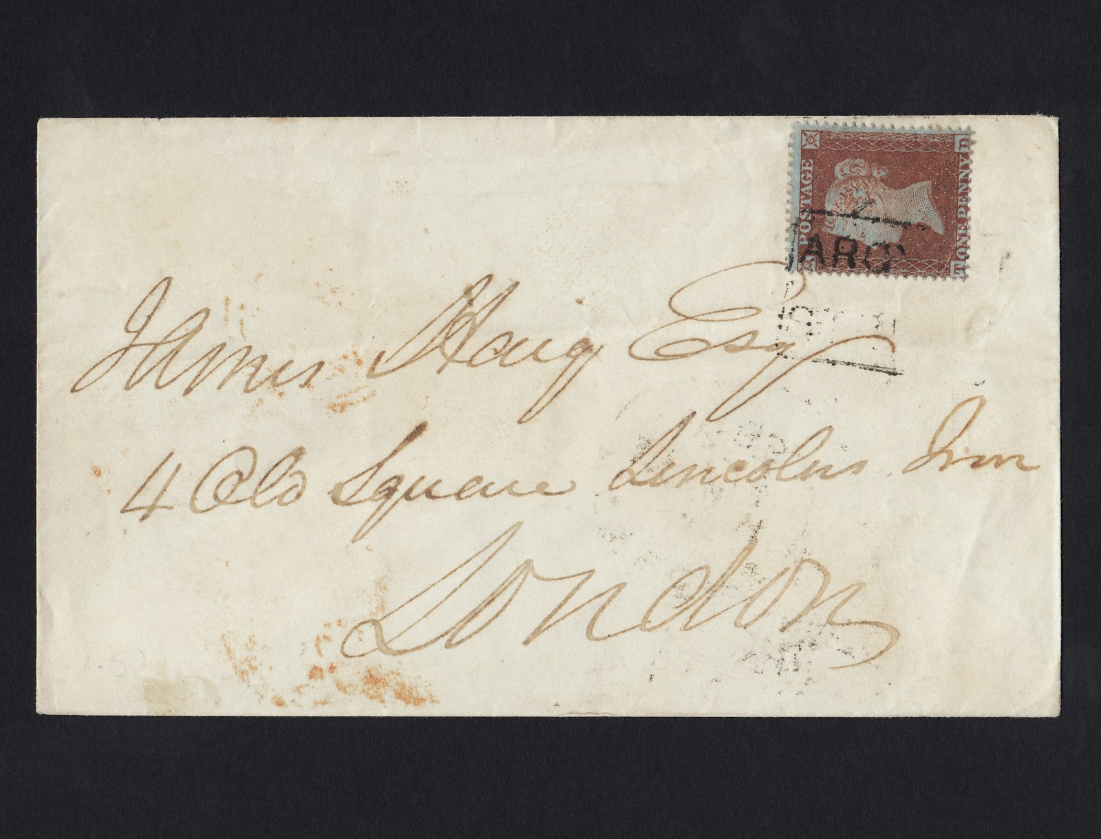 GB QV 1855 1d (Plate 190) SG17-C1(1) TD FU Argyle Street Scots Local Cover