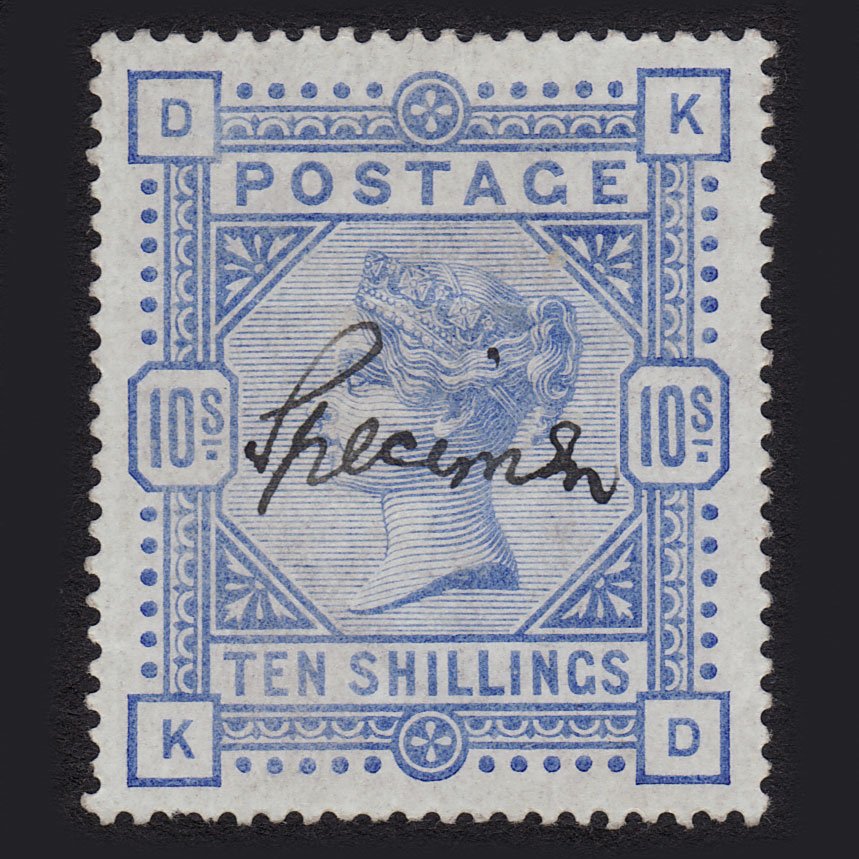 GB QV 1884 10/- Ultramarine SG183s-K14(2) KD FINE M MINT
