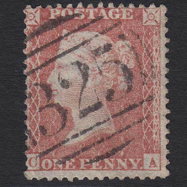 GB QV 1857 1d Rose-red (Plate 27) (SG40) 'CA' FU GUildford (325) C10