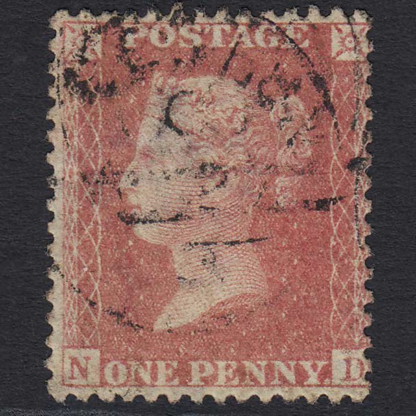 GB QV 1857 1d Rose-red (Plate 48) (SG40) 'ND' FU Light CDS Cancel C10