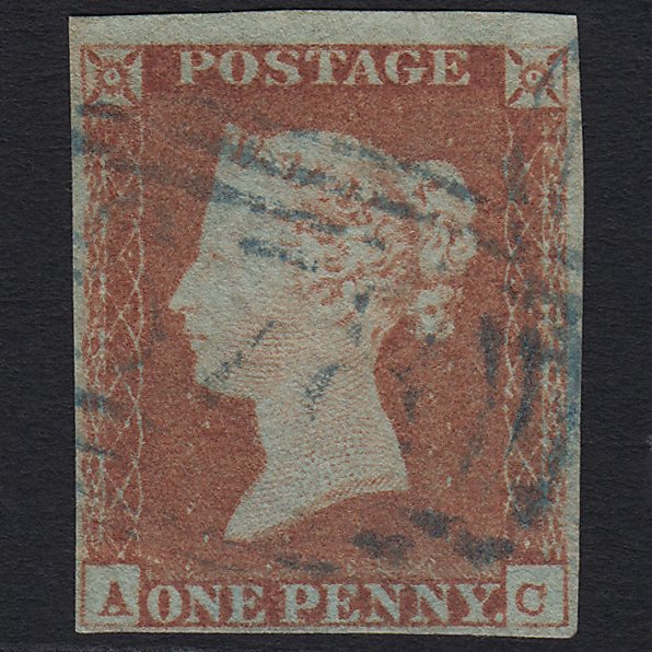 GB QV 1841 1d (Plate 68) SG8-B1(1) AC FU Blue ST Columb 678 4 Margins