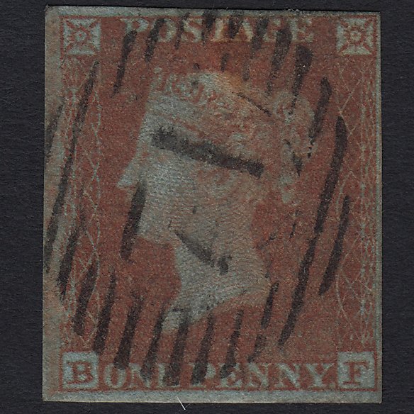 GB QV 1841 1d (Plate 132) SG8-B2(1) BF GU London No.71 (71d4a) 4M Imperf