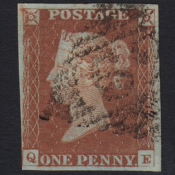 GB QV 1841 1d Red-brown (Plate 64) SG8-B1(1) QE FU Belfast 62 4M Imperf