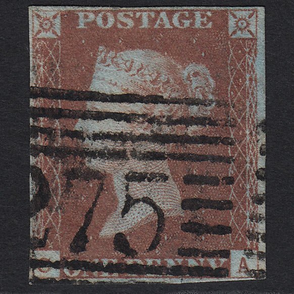 GB QV 1841 1d Red-brown (Plate 69) SG8-B1(1) CA FU Old Rain 275 4M