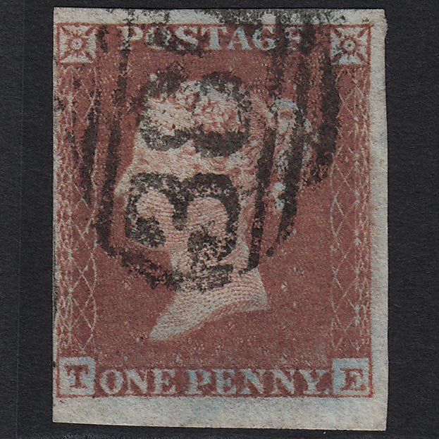 GB QV 1841 1d Red-brown (Plate 166) SG8-B2(1) TE FU Huddersfield 387 4M