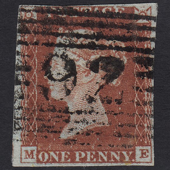 GB QV 1841 1d Red-brown (Plate 56) SG8-B1(1) ME FU Cupar Fife 92 4M Imperf