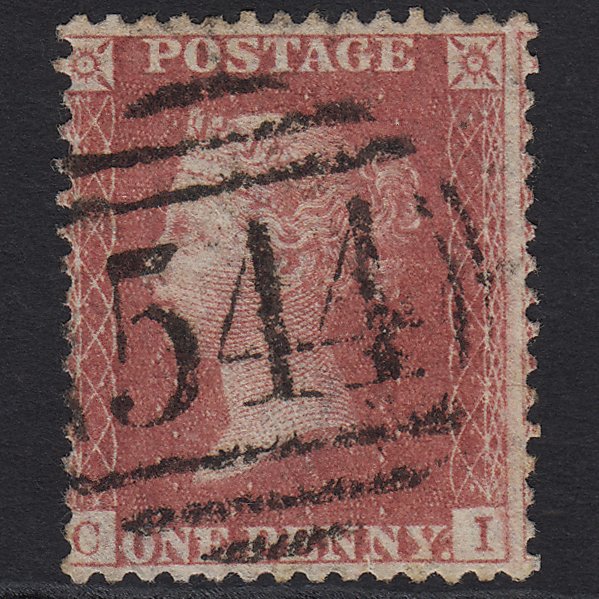GB QV 1857 1d Rose-red (Plate 49) SG40-C10(1) CI FU Newbury 544