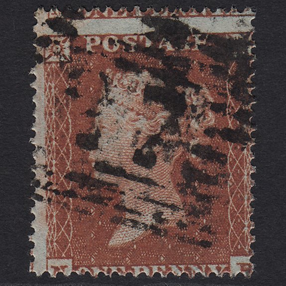 GB QV 1854 1d Red-brown (Plate 195) SG17-C1(1) NB FU Ayr 27 Misperf